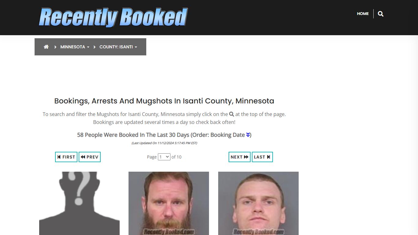 Bookings, Arrests and Mugshots in Isanti County, Minnesota